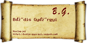Bódis Györgyi névjegykártya