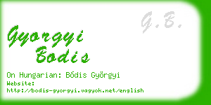gyorgyi bodis business card